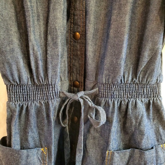 VTG BLAIR BOUTIQUE Women's Size 16 Denim Jean Jump Suit Straight Leg Dark Wash - Picture 3 of 4